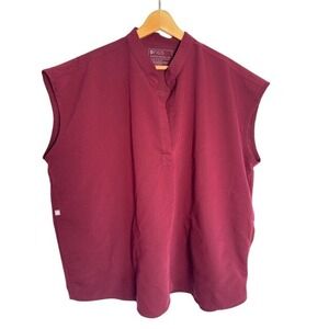 FIGS Technical Collection Sleeveless Top Mandarin Collar Scrub Shirt‎ XXL